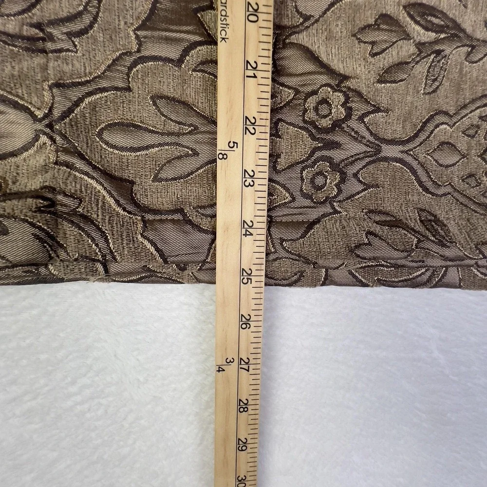 Chris‎ Madden Scalloped Valance Beige Floral Textured Curtain Made To Measure